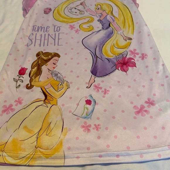 Disney Girls' Pink Princess Nightgown with Yellow & Purple Accents - Picture 4 of 7